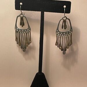 Silver and Brass Dangle Earrings